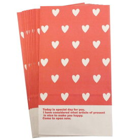 ギフトバッグ 10枚セット ハート ラッピング袋 クローズピン 包装用品 ガーリープレゼント袋 メール便可