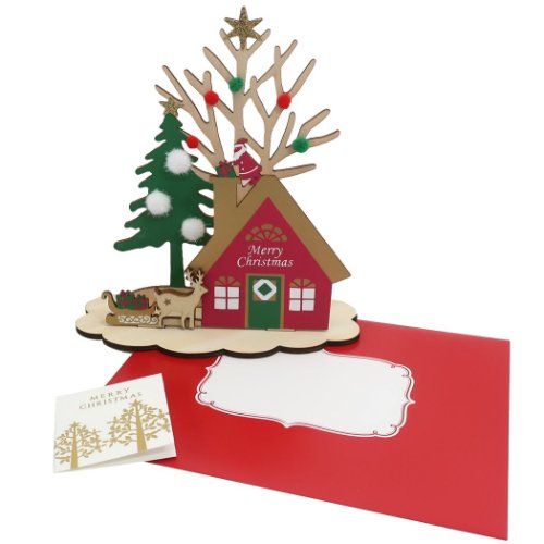 ウッドスタンドカード WoodCardseries スーパーセール期間限定 クリスマスカード 中古 プレゼント APJ 封筒付きグリーティングカード メール便可<br メール便可 Xmas