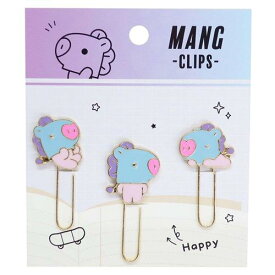 マスコット付き クリップセット メタルクリップ BT21 MANG LINE FRIENDS カミオジャパン プレゼント 商品 メール便可