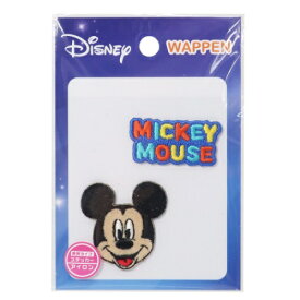 アイロンパッチ ワッペン 2枚セット ミッキーマウス フェイス ロゴ ディズニー スモールプラネット シール アイロン 手芸用品 メール便可