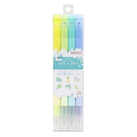 四角マーカー dot e pen ドット エ ペン マーカーペン 4本セットB サンスター文具 新学期準備文具 かわいい メール便可