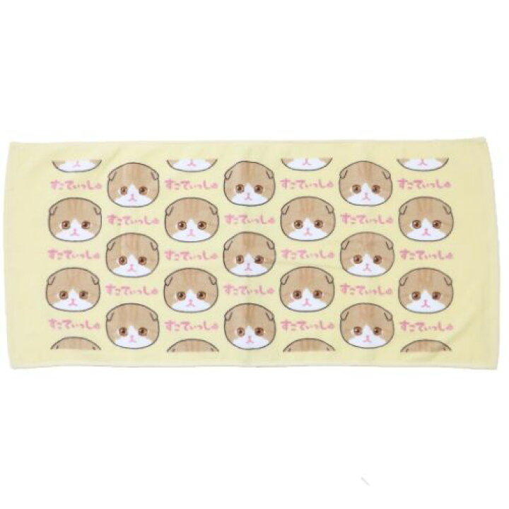 楽天市場 プリントロングタオル フェイスタオル にゃんにゃんにゃーるど すこてぃっしゅ ねこ 犬飼タオル プレゼント かわいい メール便可 雑貨 アートの通販店ベルコモン