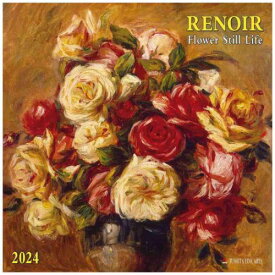 壁掛けカレンダー2024年 2024 Calendar TUSHITA Renoir - Flowers still Life アート 名画 インテリア 令和6年暦