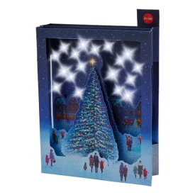 メロディ JXPM4-3 クリスマスカード 立体 グリーティングカード CHRISTMAS 雪降る夜空とツリー サンリオ プレゼント ポップアップ メール便可