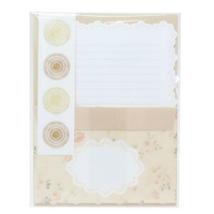 クロシェカームレター レターセット アイボリー カミオジャパン 便箋&封筒 手紙セット メール便可