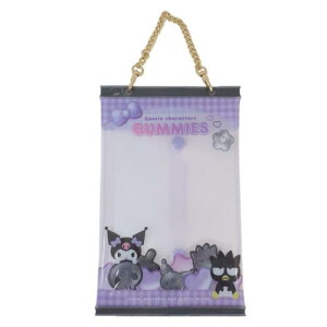 パッケージ風おでかけポーチ クリアポーチ クロミxバッドばつ丸 パープルブラック サンリオ ティーズファクトリー 推し活 ぬいポーチ メール便可