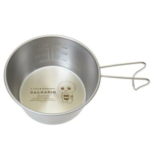 ステンレスシェラカップL シェラカップケース ガチャピン&ムック ガチャピン マリモクラフト 食器 キャンプ アウトドア 登山皿 目盛り付き