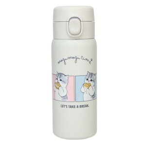 ステンレスワンプッシュボトル 350ml 保温保冷水筒 モフサンド マリトッツォ mofusand 東亜金属 ロック機能 ワンタッチ 軽量