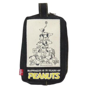 スクエアポーチ コスメポーチ スヌーピー 75th EDWIN ピーナッツ ナカジマ 化粧ポーチ 小物入れ