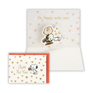 多目的 立体カード グリーティングカード スヌーピー SNゴールドハート2 ピーナッツ 日本ホールマーク お礼 お祝い メッセージカード メール便可