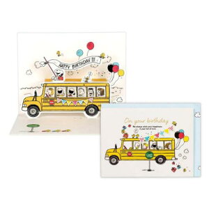 誕生お祝い 立体カード グリーティングカード スヌーピー SNバースデースクールバス2 ピーナッツ 日本ホールマーク バースデーカード メッセージカード メール便可