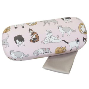 クロス付きメガネケース 眼鏡ケース キャットフィーリング フレンズヒル ハードタイプ プレゼント