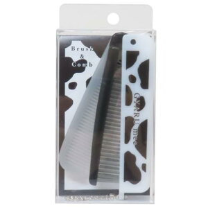 折りたたみブラシ&コーム ヘアブラシ GYARUMEE COW カミオジャパン 折りたたみくし かわいい メール便可