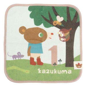 マイクロファイバーハンカチ ミニタオル かずくま かずくま日記1 日繊 汗拭きタオル 絵本メール便可