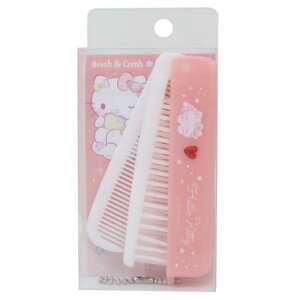 ストーン付き折りたたみブラシ&コーム ヘアブラシ ハローキティ サンリオ カミオジャパン 折りたたみくし メール便可