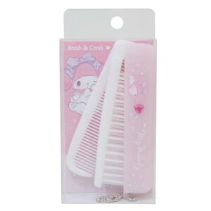 ストーン付き折りたたみブラシ&コーム ヘアブラシ マイメロディ サンリオ カミオジャパン 折りたたみくし メール便可