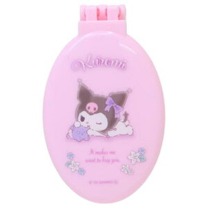 ミラー付きドライブラシ ヘアブラシ クロミ サンリオ ティーズファクトリー 折りたたみブラシ 鏡