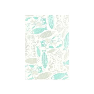 ポストカード 1枚入り POSTCARD ROKKAKU x 365Cat Art Cat Art Collection fish ねこ フタバ ネコ 箔押し メッセージカード メール便可