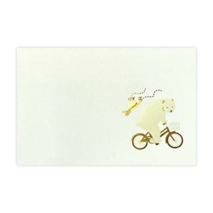 メッセージカード BEAR'S Weekend 1枚入り POSTCARD ROKKAKU アニマルシリーズ Hey Honey フタバ 箔押し グリーティングカード メール便可