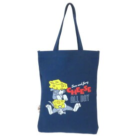 ぴょこっとトート トートバッグ トムとジェリー CHEESE FUN！ ネイビー ワーナーブラザース ティーズファクトリー 手提げかばん メール便可