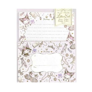 手紙セット レターセット サンリオキャラクターズxたけいみき ブラックスワン クロミ サンリオ クローズピン 便箋&封筒 ガーリーイラスト メール便可