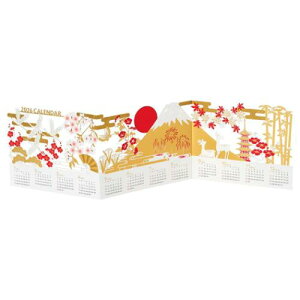 ワフウ JXJ 24-5 和風クリスマス グリーティングカード CHRISTMAS 白と金と赤のカレンダ ー サンリオ プレゼント メッセージカード メール便可