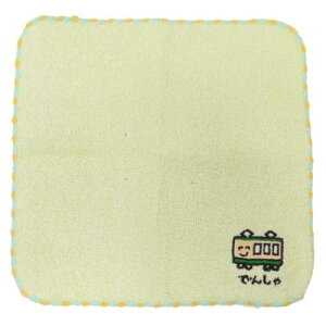 ワンポイント刺繍ハンカチタオル ミニタオル おえかきさん でんしゃさん オクタニ おもしろ雑貨 汗拭きタオル メール便可