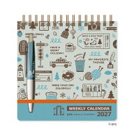 【最大1000円OFFクーポン！】eric エリック 2027Calendar 卓上カレンダー2027年 週めくり ペンセット 実…