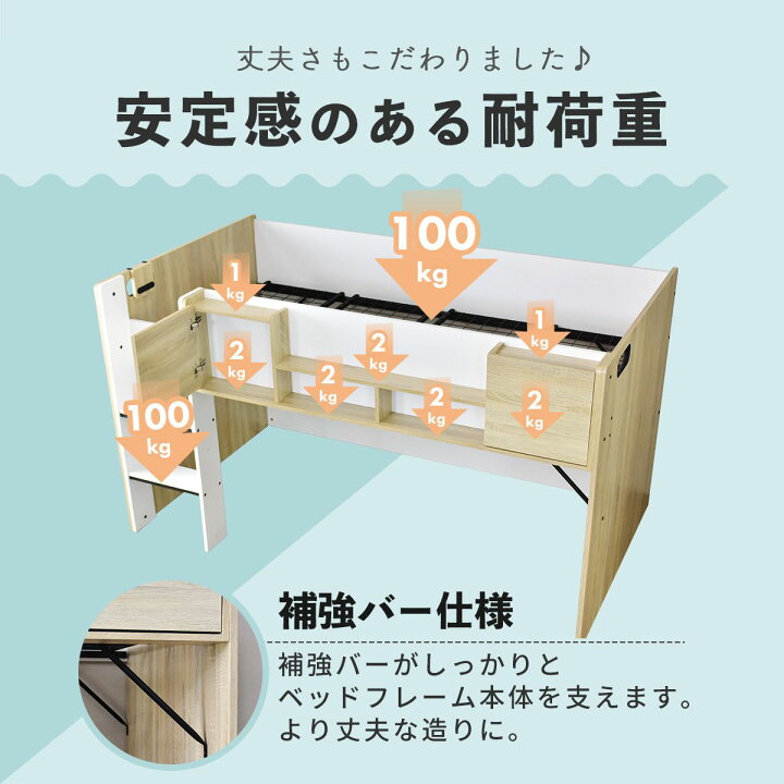 楽天市場】ロフトベッド ロフトベット システムベッド 木製 ベッド 