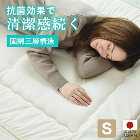 敷布団 しき布団 シングル 防ダニ 抗菌 防臭 清潔 洗濯 手洗い対応 しきふとん 軽量 保湿 日本製 国産 ふかふか 寝具 ベッド 寝室 100×210 オールシーズン 防ダニ抗菌防臭合繊固綿入り敷き布団S 送料無料
