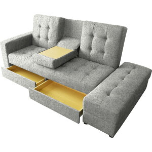 ソファベッド ソファー 3人掛け ソファーベッド リクライニング 三人掛け 収納付き ベンチ オットマン スツール 付き 収納 カウチソファー I字 ベンチソファ 北欧 モダン おしゃれ コンパク