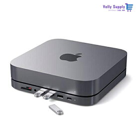 Satechi Type-C アルミニウム スタンド & ハブ (スペースグレイ) USB-C データポート、 Micro/SDカードリーダー、 USB 3.0、 ヘッドホンジャックポート (2020/2018 Mac Mini対応)