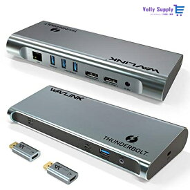 WAVLINK デュアル4K@60Hz シングル8K@30Hz DP/HDMI Thunderbolt3ドッキングステーション 60WPD充電 バスパワー USB3.0 USB-C DP-HDMI アダプタ 40Gbs ギガビット 音声入出