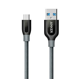 Anker PowerLine+ USB-C & USB-A 3.0 ケーブル (0.9m グレー) Galaxy S10 / S10+ / S9 / S9+、iPad Pro (2018, 11インチ) / MacBook/MacBoo