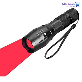 BESTSUN ズーム可能 赤色光 ウルトラブライト CREE LED タクティカルランプトーチ 戦術懐中電灯 防水 18650 AAA 電池駆動、狩猟釣り用の高ルーメンの懐中電灯（電池は含まれません）