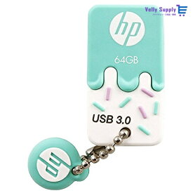 HP USBメモリ 64GB USB 3.0 ブルー アイスクリーム ゴム製 耐衝撃 防塵 のフラッシュドライブ x778w HPFD778W-64