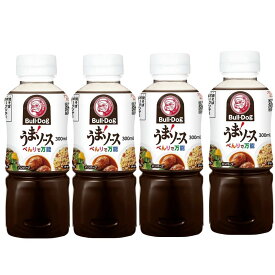 4本ブルドック うまソース 300ml 便利で万能 調味料 ソース うま味が強い コクがある 素材の味のおいしさを引き出す かける 炒める 焼く 調理しておいしいソース お肉 お野菜 ハンバーグ チャーハン 和風 時短 下味 隠し味 アレ