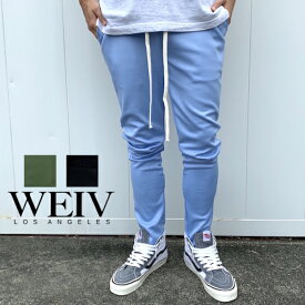 新作【あす楽】WEIV LA トラックパンツ TRACK PANTS ジャージ スキニー 【L.BLUE/ライトブルー/水色】アメカジ ストリート【S/M/L】P201