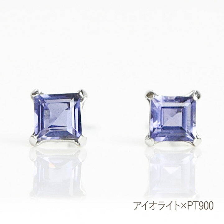 楽天市場】選べる宝石 スクエア ピアス K18 Pt900 18k 18金 天然石 