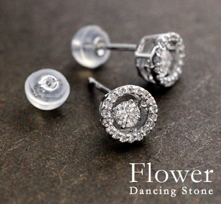 楽天市場】ダンシングストーン Flower ダイヤモンド ピアス K18 