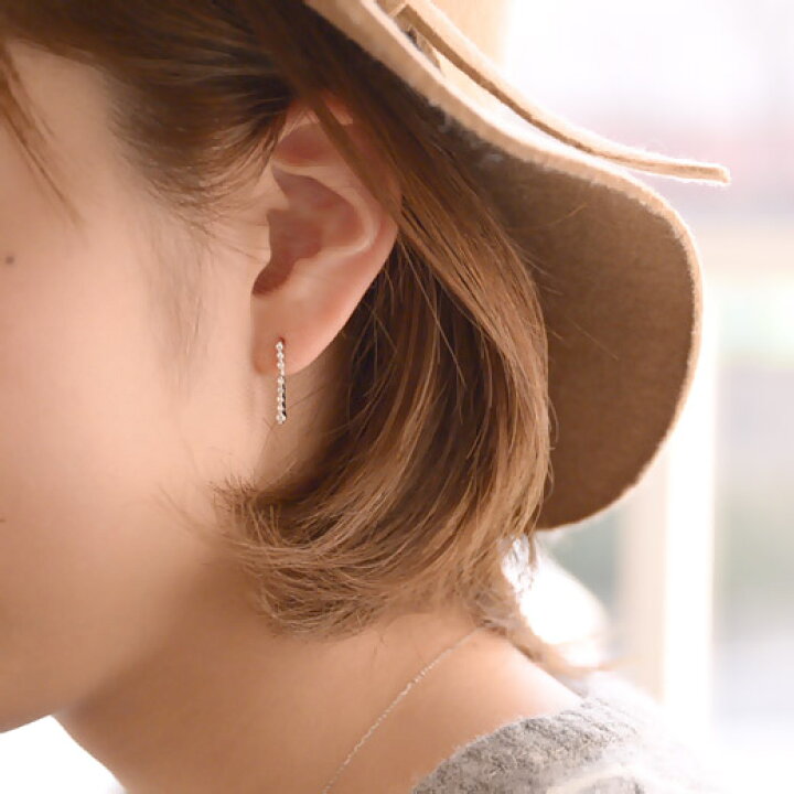 楽天市場】ダイヤモンド スイングピアス LINE K18 揺れるピアス 18k 18 