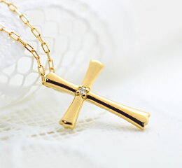 【あす楽】K18WG/YG/PGダイヤモンドクロスペンダント/送料無料品質保証書付18k18金ゴールド一粒ダイヤダイアモンドスキンジュエリー十字架ネックレスジュエリープチプラギフトプレゼント