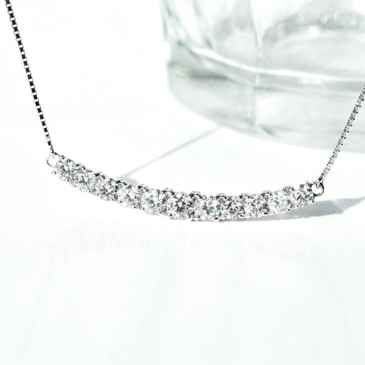 楽天市場】K18 1.0ct ダイヤモンド ラインネックレス D SI2 Excellent  