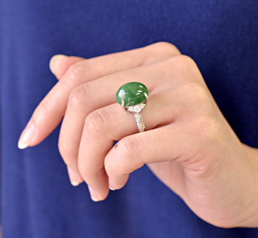 【SOLD OUT】限定 1点もの Pt900 ヒスイ ダイヤモンド リング 品質保証書付 プラチナ 翡翠 リング 指輪 レディース ジュエリー  jade diamond daiya ring | ＶＥＮＥＺＩＡ