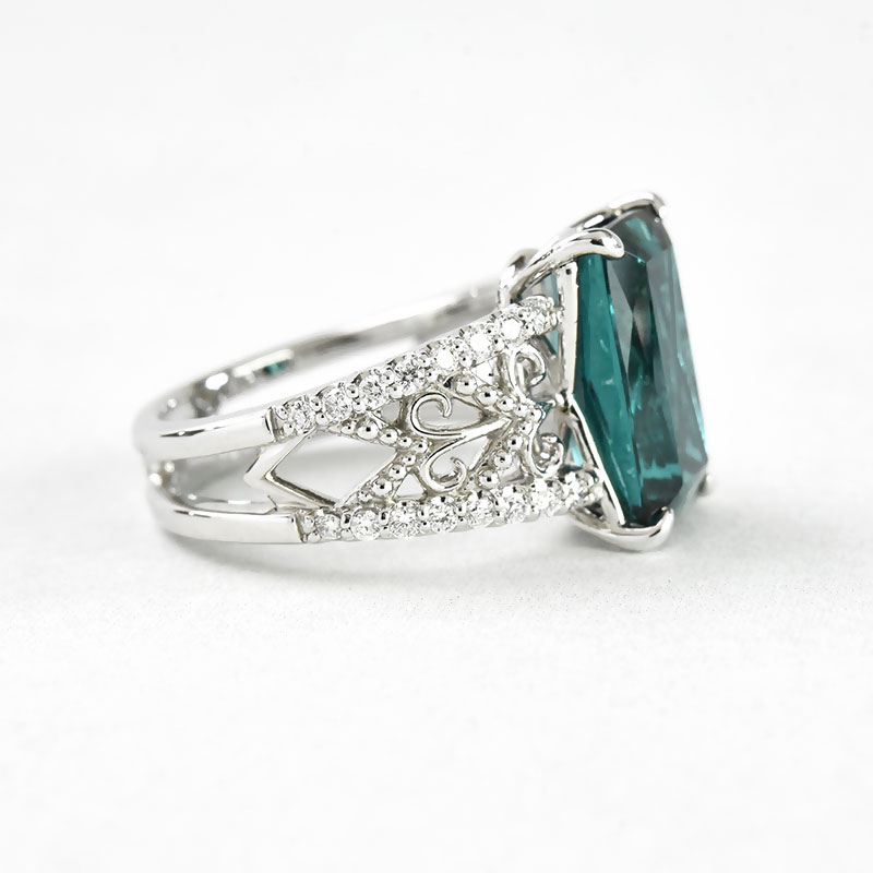トルマリン リング 指輪 Pt900 プラチナ グリーンカラー 大粒 5.15ct ダイヤモンド 天然石 宝石 限定1点もの | ＶＥＮＥＺＩＡ