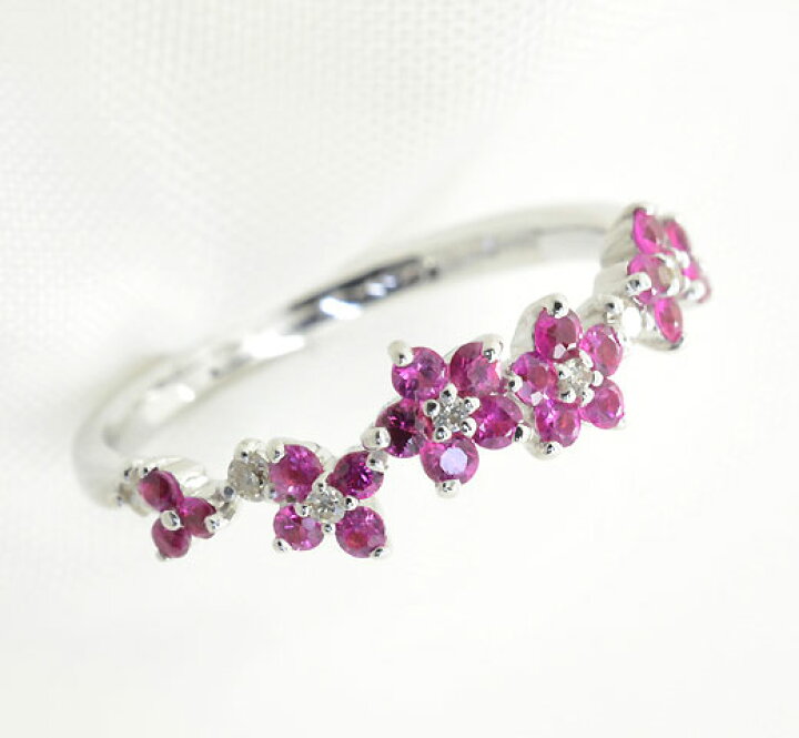 楽天市場】【SOLD OUT】ルビー フラワー リング K18 品質保証書付 18k 
