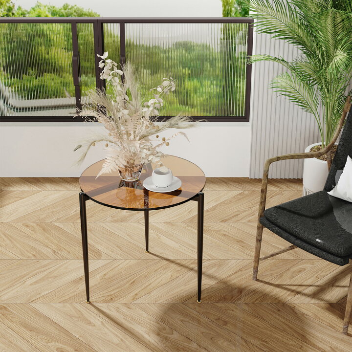 楽天市場】サイドテーブル ガラス コーヒーテーブル 丸 ガラステーブル 