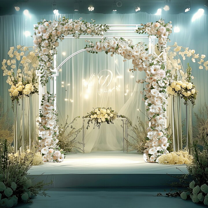 メタルアーチ ローズアーチ、結婚式 デコレーション ガーデンアーチ 錆び ないフラワーアーチ 庭 装飾 お祭り 飾り DIY 庭づく 家具 ローズアーチ、白/ゴールド ガーデンアーチ、幅2.4×高さ2m、幅2.6×高さ2.2m、幅3.2×高さ2.8m、おしゃれ バラガーデン バラ  アーチ 鉄製 アーチ・ミスリル 白 1個 ローズ バラアーチ アイアン ガーデニング 庭 玄関 門 フラワー つる 薔薇 園芸 国華園 : 花と緑 国  ...