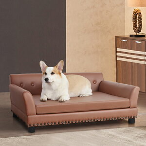Wisfor 犬用ソファベッド 脚付き ペットベッド 犬用ベッド 中型犬 小型犬 ペット用ソファーベッド 寝床 通年 丈夫 おしゃれ 防水 オールシーズン 冬 夏 かわいい 高反発 頑丈 耐荷重80kg ブラウ