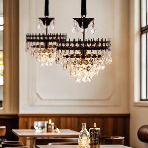 高品質多面カット水晶シャンデリア、マットブラック鉄枠シャンデリア、E 14 Ledコーンランプ、防錆は色あせず、長持ちし、取り付けが簡単 水晶 豪華 高級 インテリア 光が柔らかい、3色調